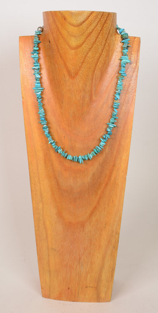 Navajo Turquoise Necklace with 8 Silver Beads by Naomi Garcia
