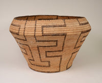 Antique Large Pima Basket with Cross-Stitch Rim & Cross Motifs