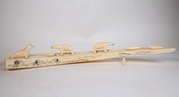 Eskimo Walrus Tusk with Animal Figures and Scrimshaw; by Joe Iya Sr.