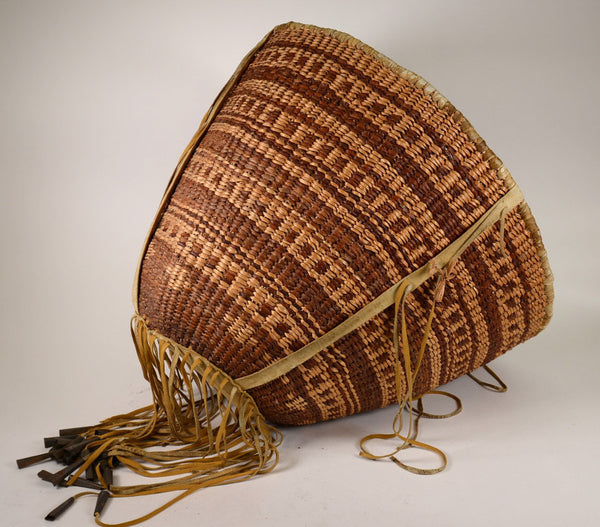 Large Apache Burden Basket With Fringe and 30 Cones