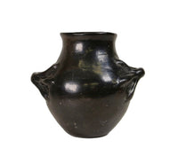 Santa Clara Pueblo Black Pot with Handles By Legoria