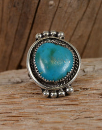 Vintage Navajo Turquoise Ring Size: 9.25