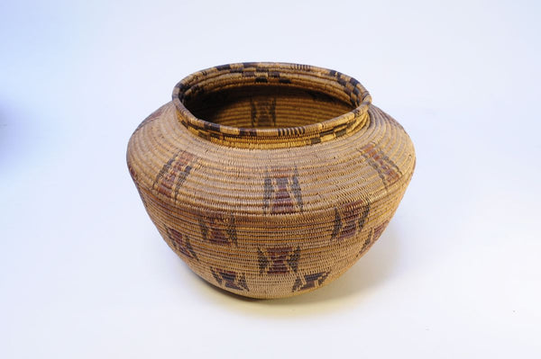 Antique Kawaiisu Indian Polychrome Bottleneck Basket