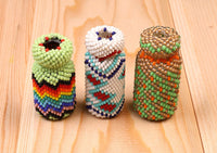 Paiute Beaded Glassware; Small Set of 3 Jars