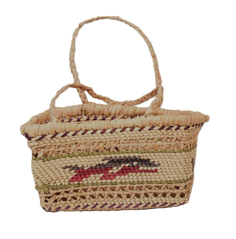 Handsome Miniature Nootka Market Basket with Whale and Bird Motifs