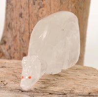 Zuni Selenite Bear Fetish by Leland Boone