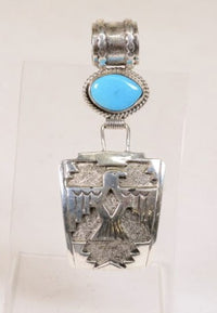 Navajo Sterling Silver Thunderbird Pendant