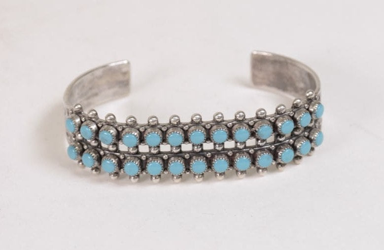 Zuni Sterling Silver and Turquoise Bracelet