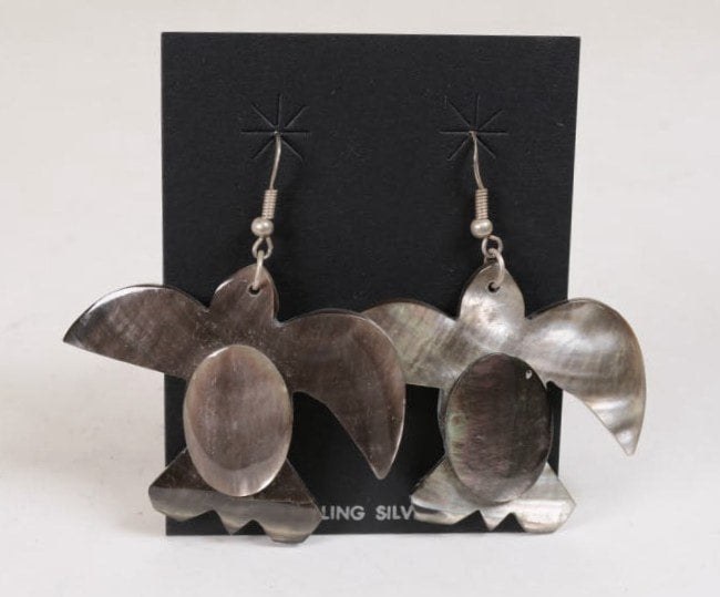 Large Mother of Pearl Turtles (Navajo or Mexican) Earrings