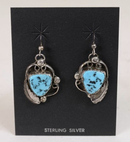 Navajo Earrings: French Hook with Sleeping Beauty Turquoise