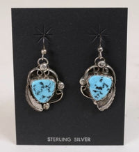 Navajo Earrings: French Hook with Sleeping Beauty Turquoise