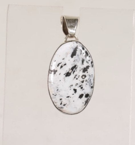 Navajo White Buffalo Oval Pendant