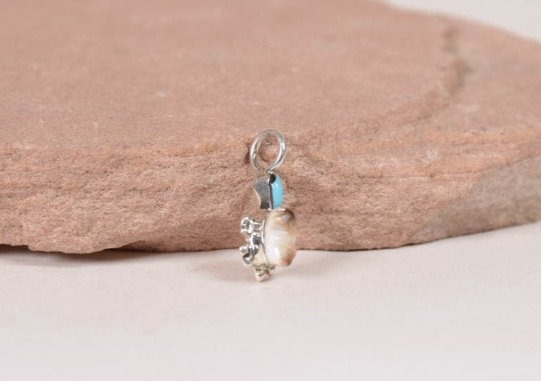 Navajo Pendant Turtle with Stone and Turquoise