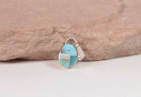 Navajo Turquoise and Mother of Pearl and Amythyst Inlaid Pendant with Silver