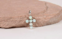 Navajo Cross- 6 Opal Pendant