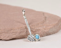 Navajo Silver (Golf) Club with turquoise Pendant by Pauline Nelson
