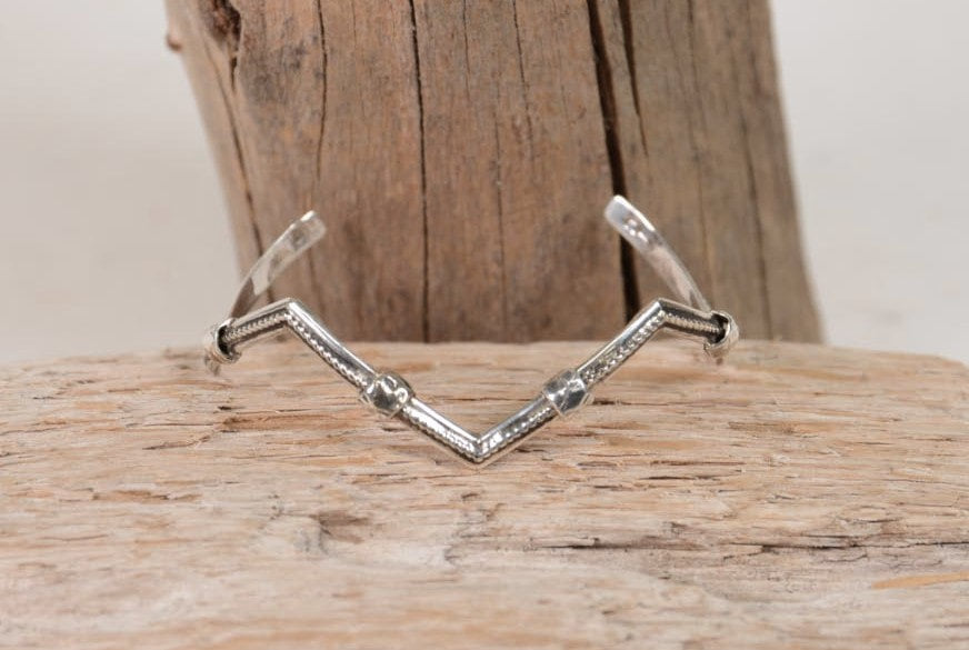Navajo Sterling Silver V Bracelet By Tyrone Castillo