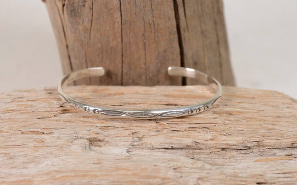 Navajo Sterling Silver Bracelet By Kree Blanrhard