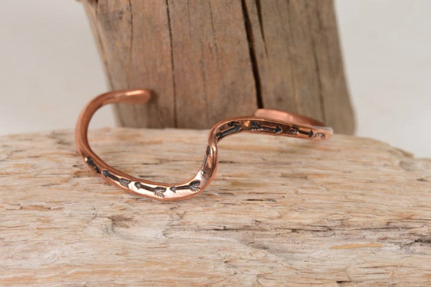 Navajo Copper Bracelet with Arrows
