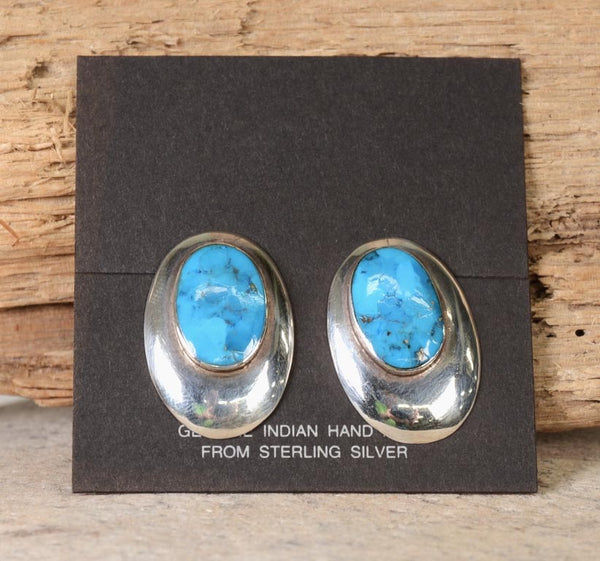 Navajo Sterling Silver Turquoise Post Earrings