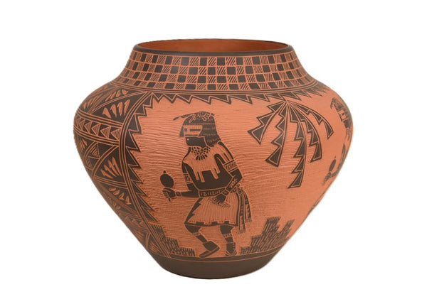 Large Acoma Carved Pottery Jar by Michael and Robin Romero