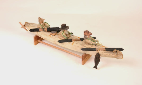 Antique Aleutian Kayak - Uluxtax with Original Letter from Maker by Sergie Sovoroff