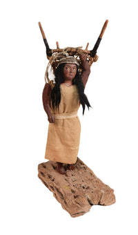 Vintage Papago Doll; Women Carrying Burden Basket, "Kiaha"