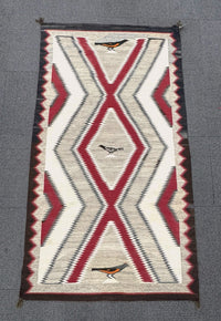 Navajo Rug; Red Mesa Dazzler Bird Pictorial