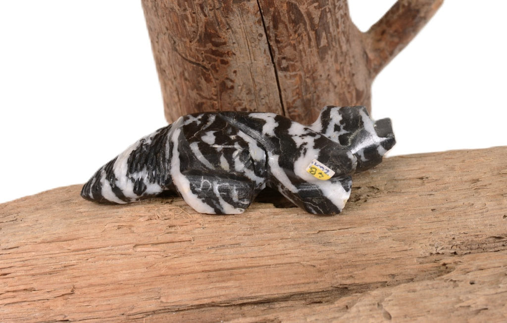 Zuni Zebra Stone Wolf Fetish