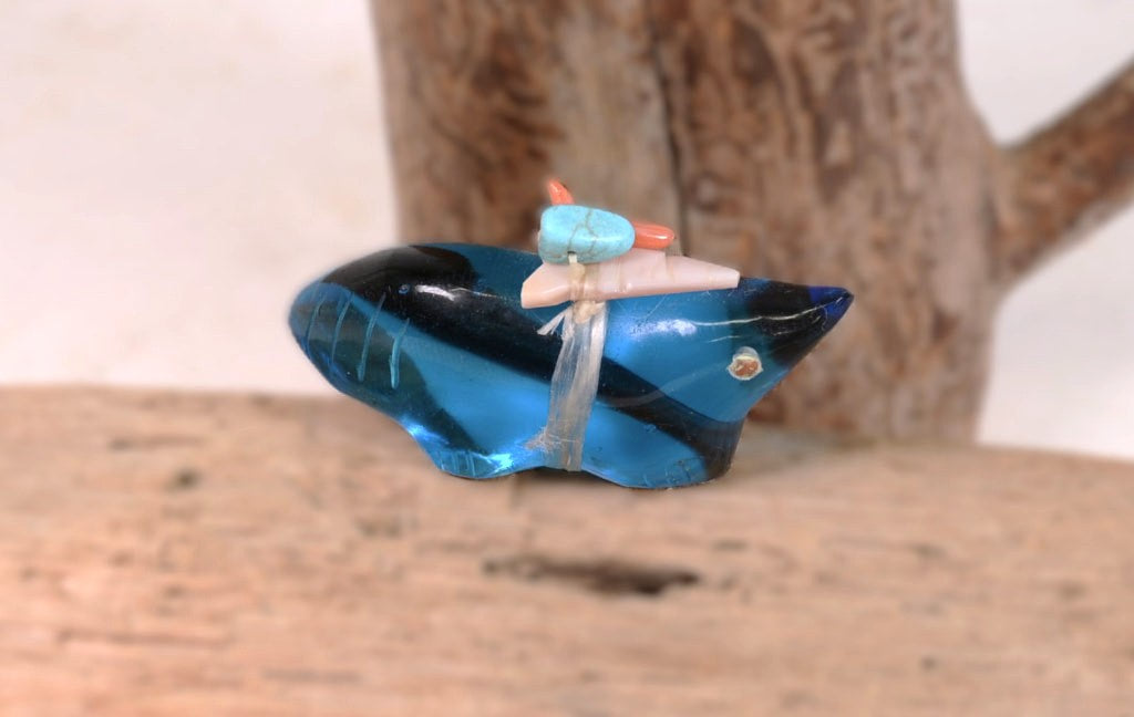 Zuni Glass Fox Fetish by Lena Boone (d)
