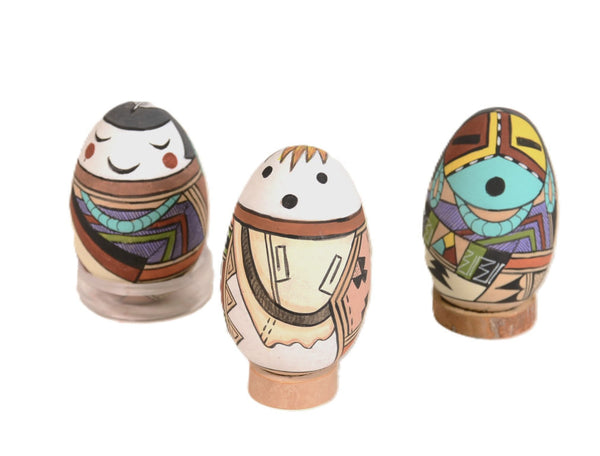 Hopi Tewa Wooden Egg Kachina Dolls Set of 3