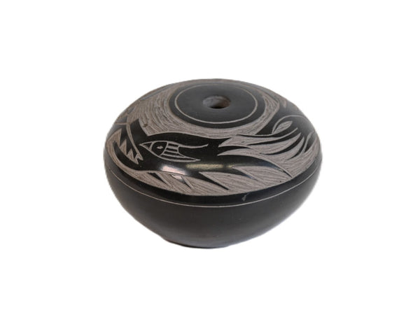 Santa Clara Pueblo Black Mini Pot by Art Cody Haungooah
