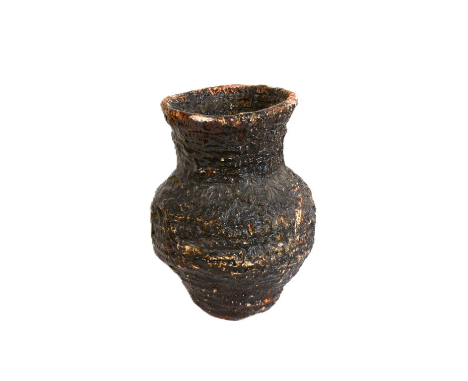 Antique Apache Basketry; Pine Pitched Water Jar
