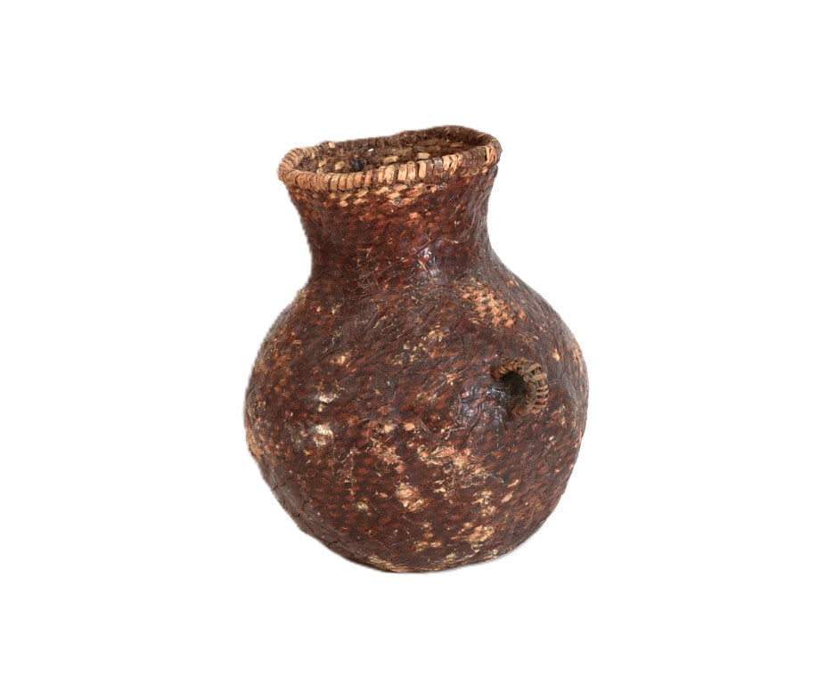Antique Apache Pitched Basket, Water Jar; Tus