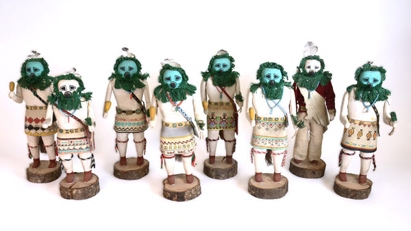 Navajo Yeibichai Carved Kachina Set of 8 Dolls