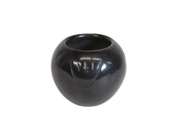 Mary Cain Santa Clara Pueblo Black Pottery with bear claw