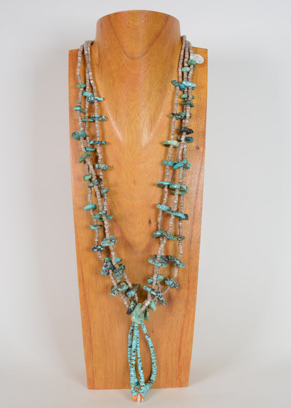 Vintage Santo Domingo / Navajo 3 Strand Turquoise Necklace