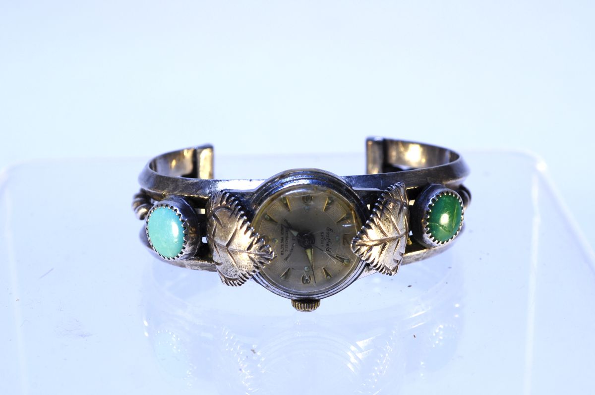 Navajo watch cuff bracelet with Eastfield Sport timepiece.