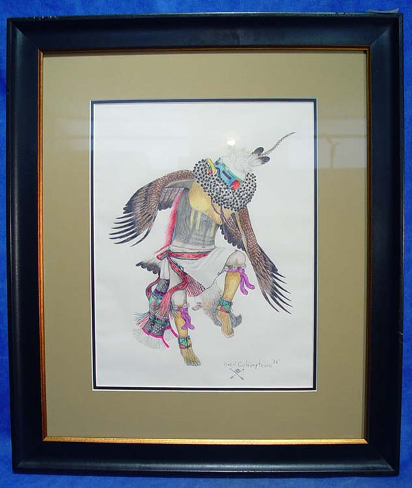 Colored Pencil drawing by master Hopi Artist Cecil Calnimptewa