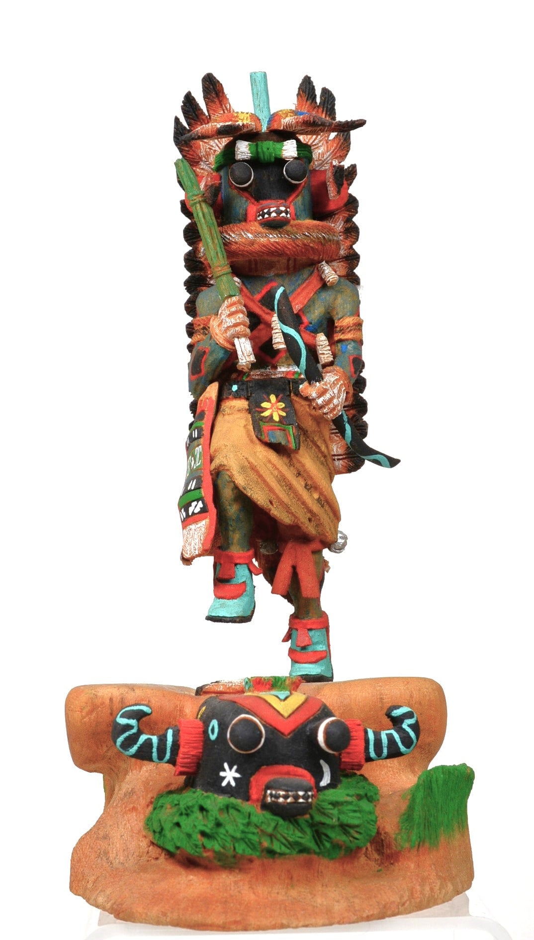 Hopi Pueblo A'Hote Kachina Doll By (John) C. Poleahla