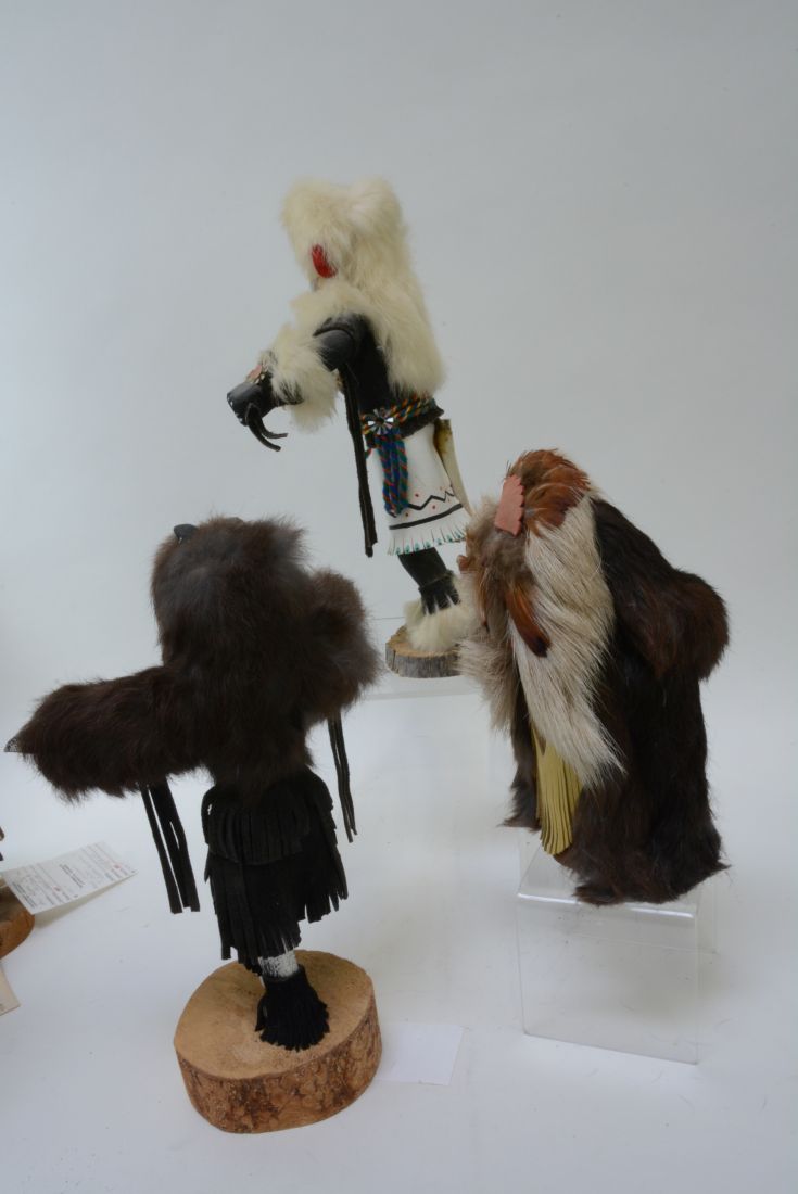 Two Navajo Kindred Spirit Kachinas and Figure By Kate Blanchard