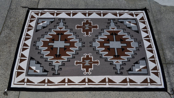 Navajo Rug Two Gray Hills by Jean Nez