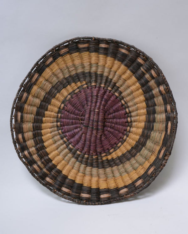 Hopi Wicker Basket, Bearded Kachina with Clouds, Third Mesa