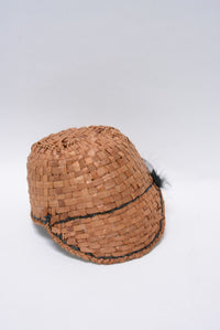 Large Makah basket hat - Cedar - hide lined as pictured
