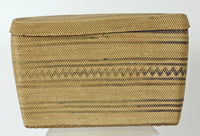 Large Makah rectangular basket with lid; Regalia Basket