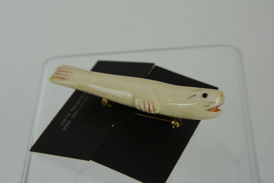 Eskimo Walrus Ivory Seal Pin