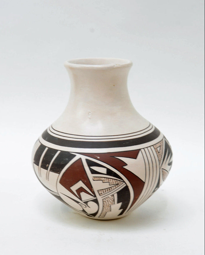 Hopi Pueblo Polychrome Pottery Jar By Maynard and Veronica Navasie