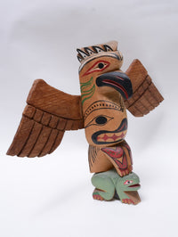 Coast Salish Wood Thunderbird / Bear / Frog Totem