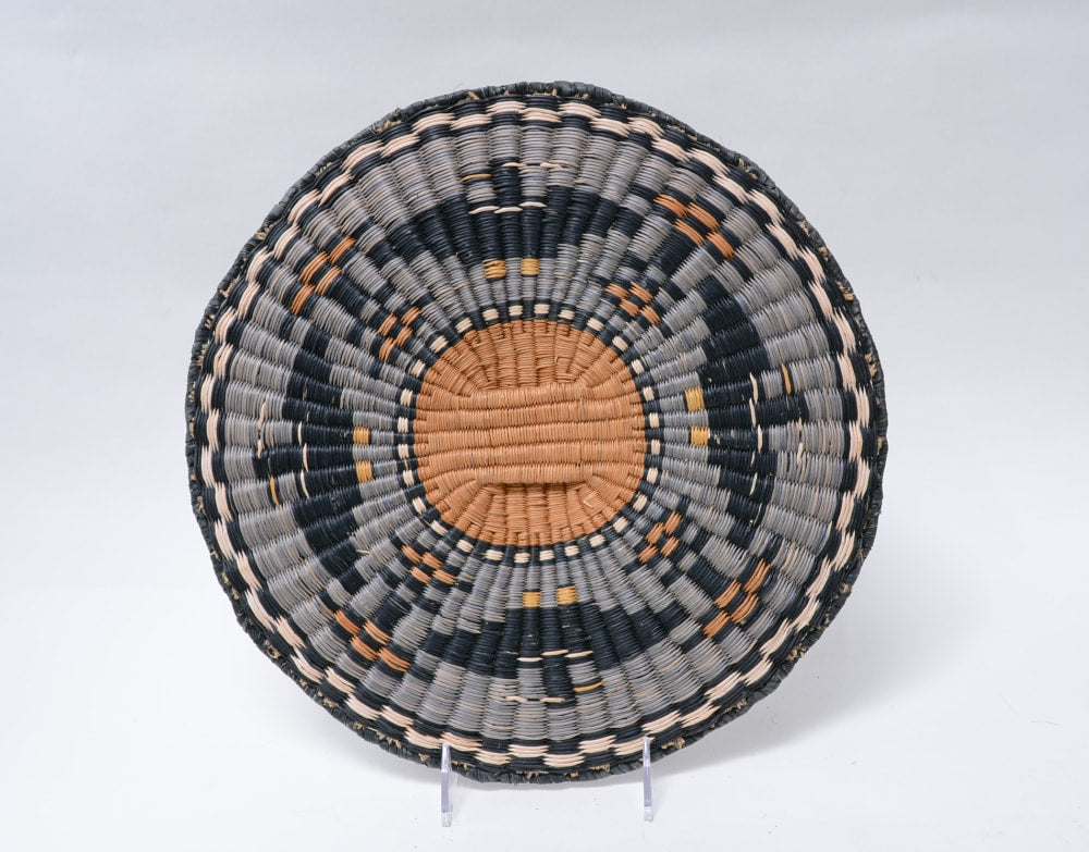 Antique Hopi Wicker Basketry Tray - Eagles