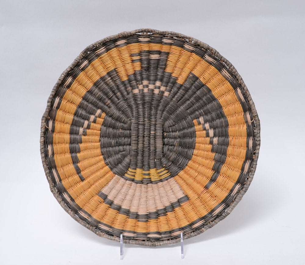 Antique Hopi Wicker Basketry Tray - Eagle